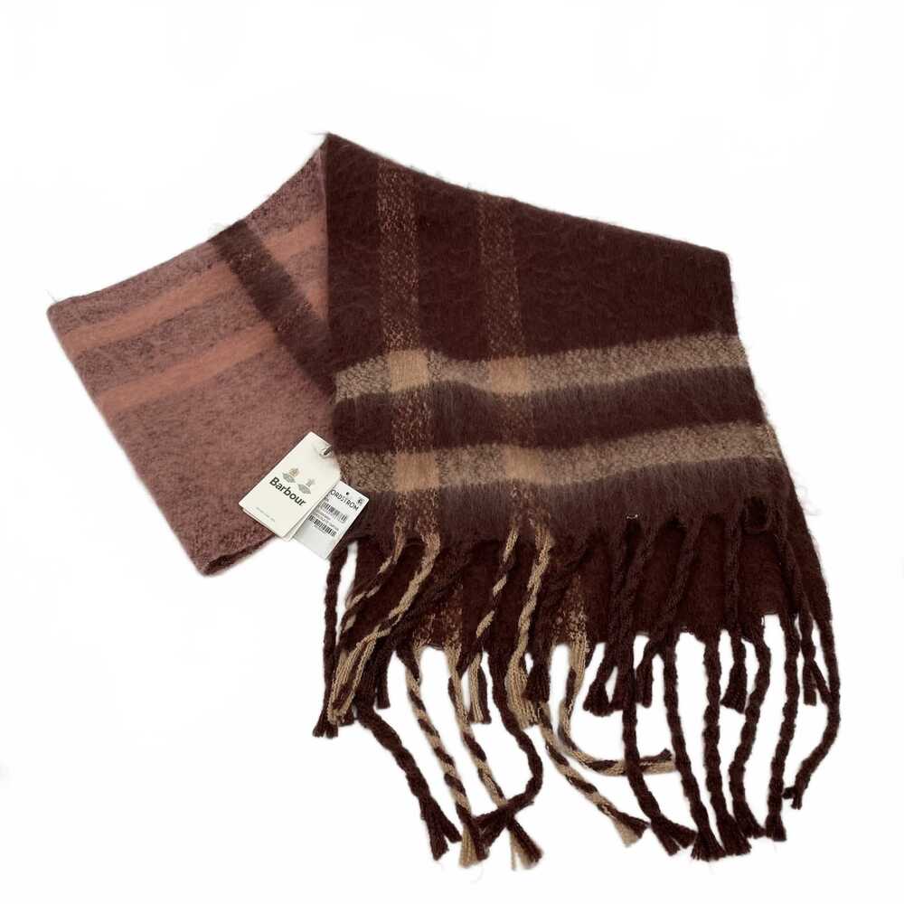 Barbour Plaid Scarf Pink/Brown | One Size